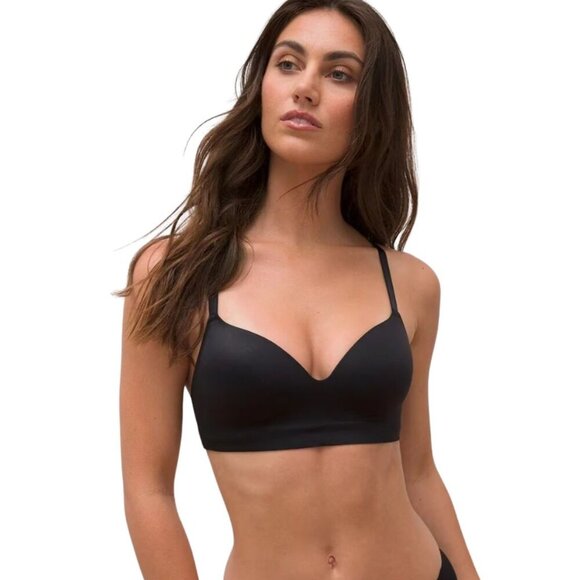 Soma Intimates Enbliss Luxe Wireless Bra with Lace Back, Black - Size 34D - Picture 1 of 5